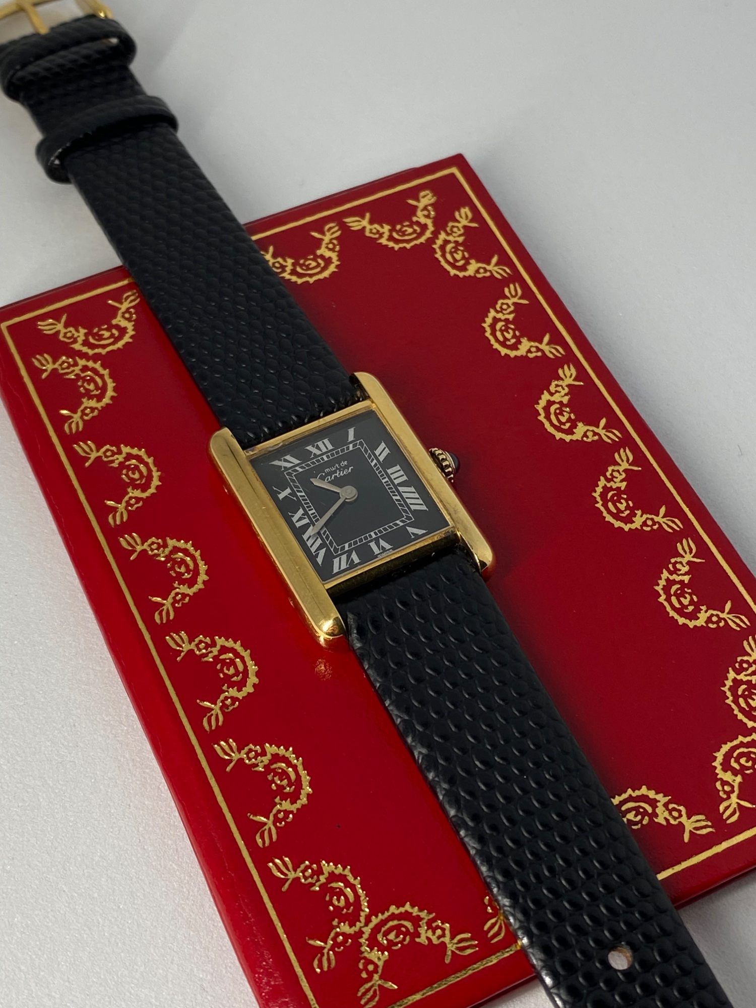 Cartier Must De Tank Wristwatch 18ct Gold Plated Silver Case Manual Winding  view 12