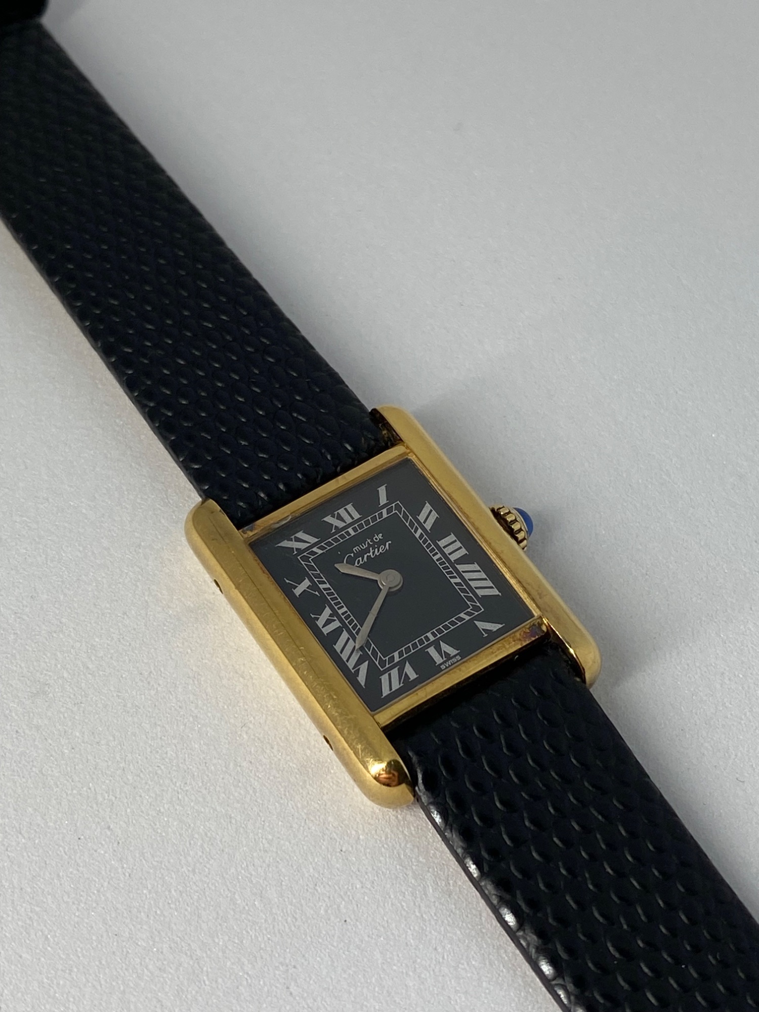Cartier Must De Tank Wristwatch 18ct Gold Plated Silver Case Manual Winding  view 9