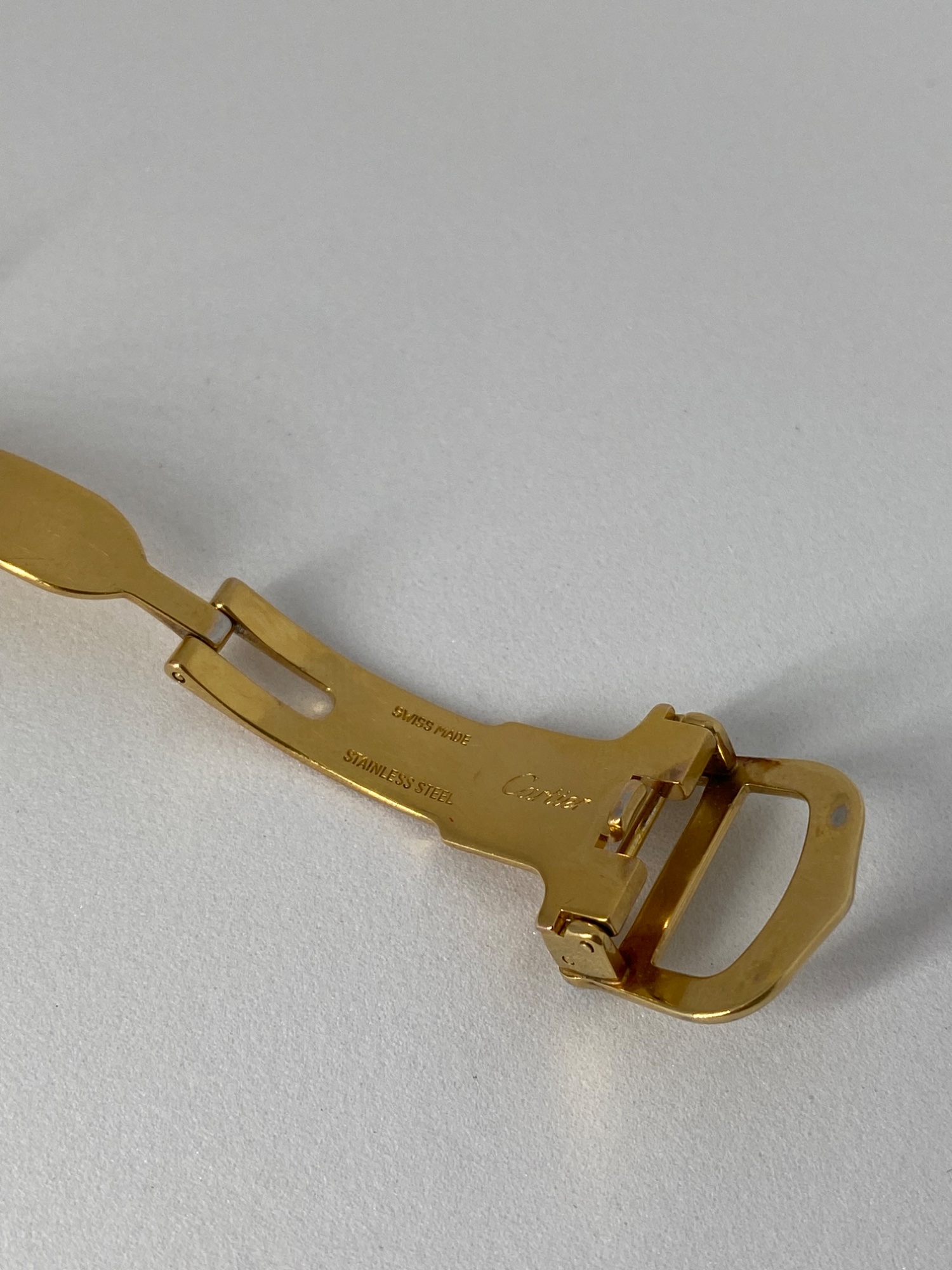 Cartier Stainless Steel 18ct Gold Plated Butterfly Deployment Clasp  view 2