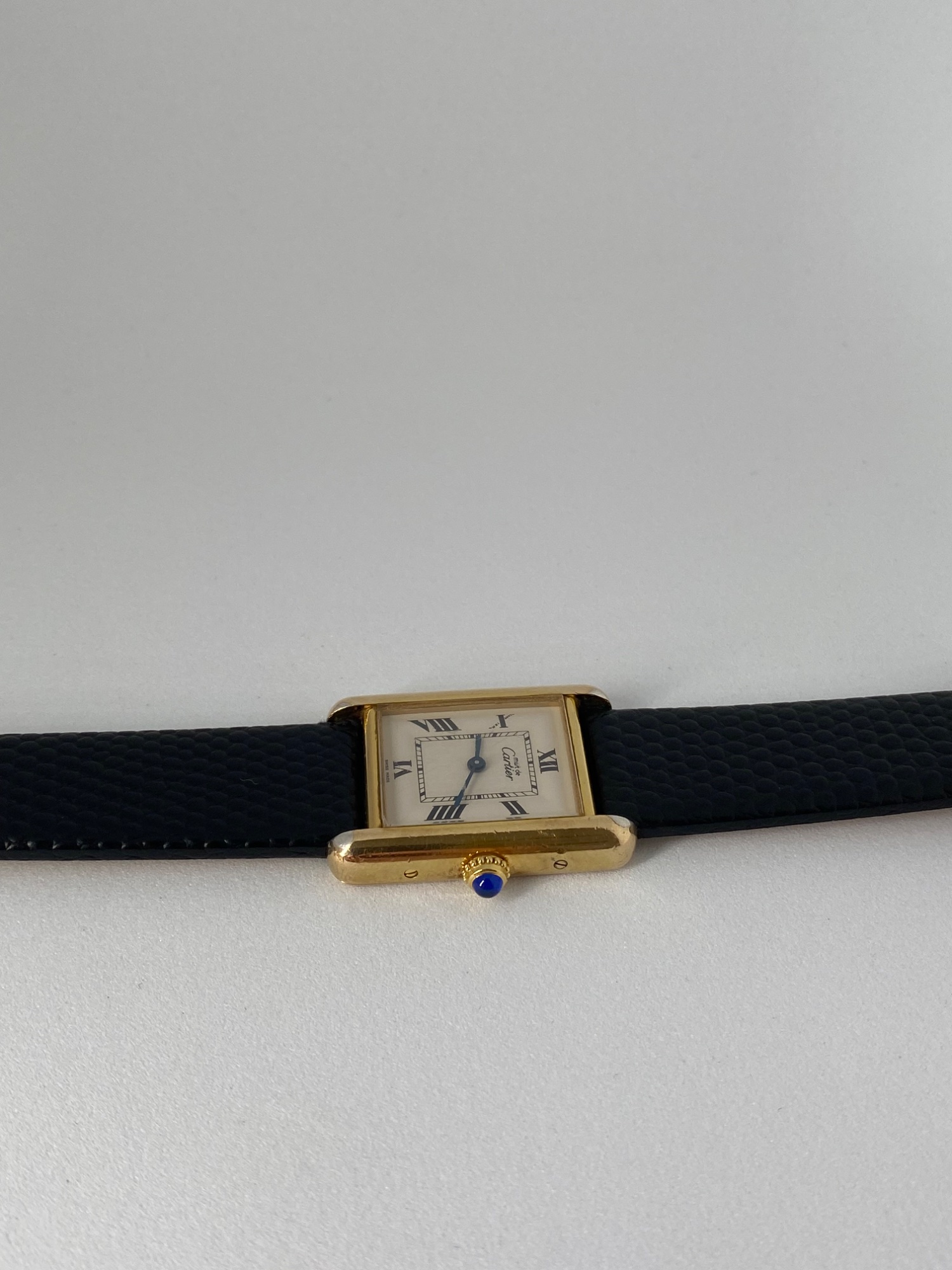 Cartier Must de Tank WristWatch 18ct gold plated silver case quartz movement view 12