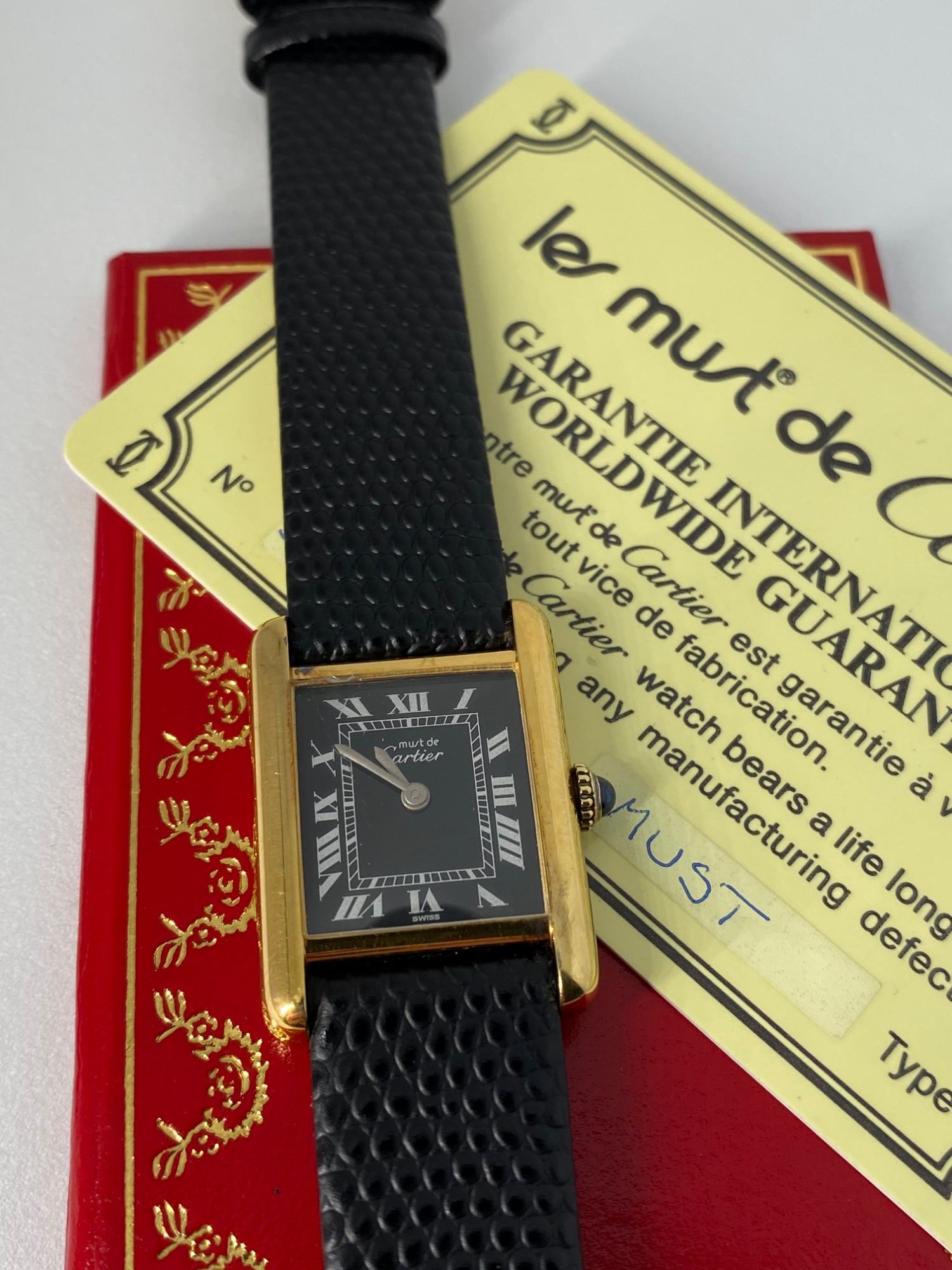 Cartier Must De Tank Wristwatch 18ct Gold Plated Silver Case Manual Winding  view 15