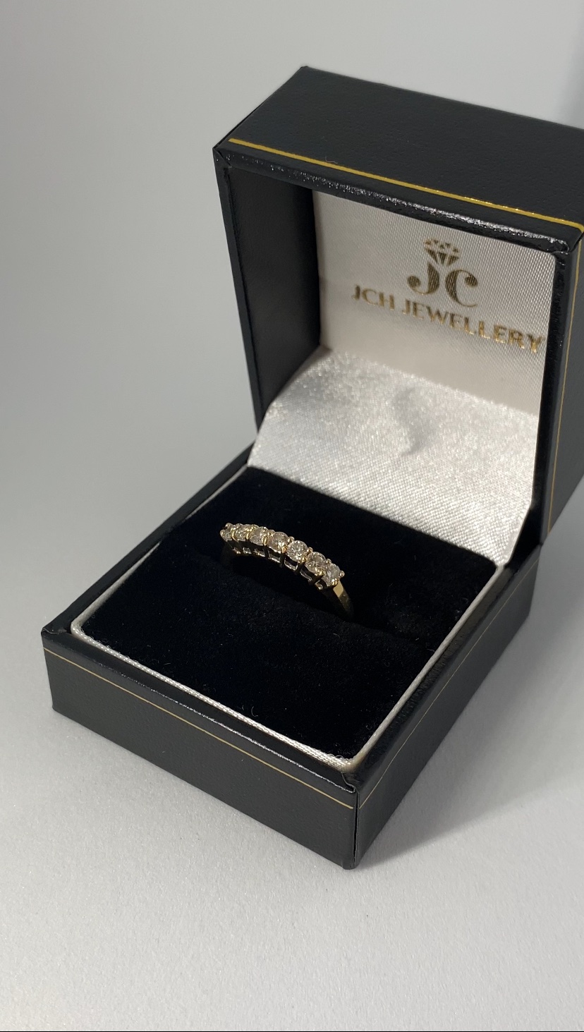Diamond Half Eternity Ring 18ct Gold JCH jewellery