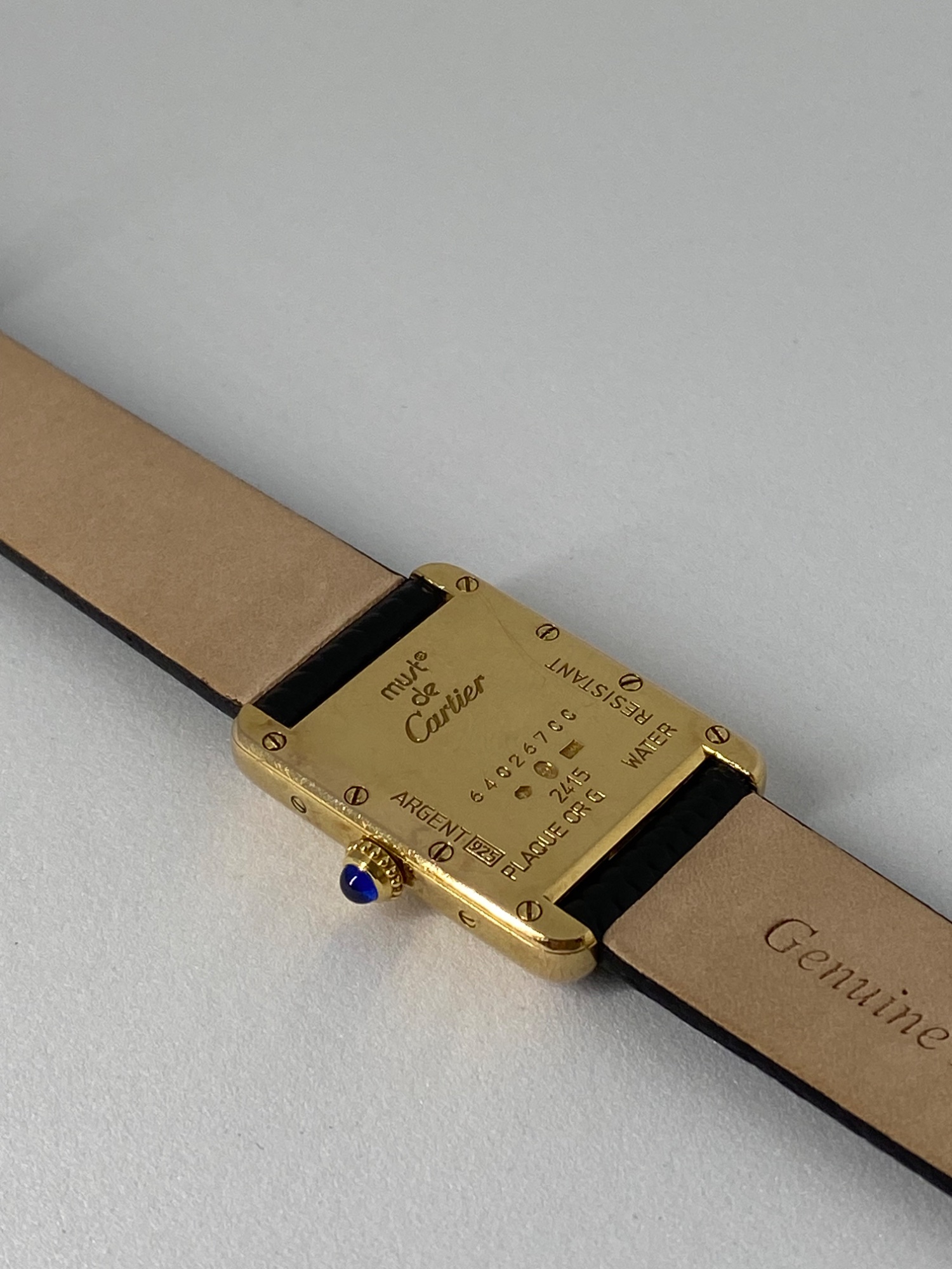 Cartier Must de Tank WristWatch 18ct gold plated silver case quartz movement view 11