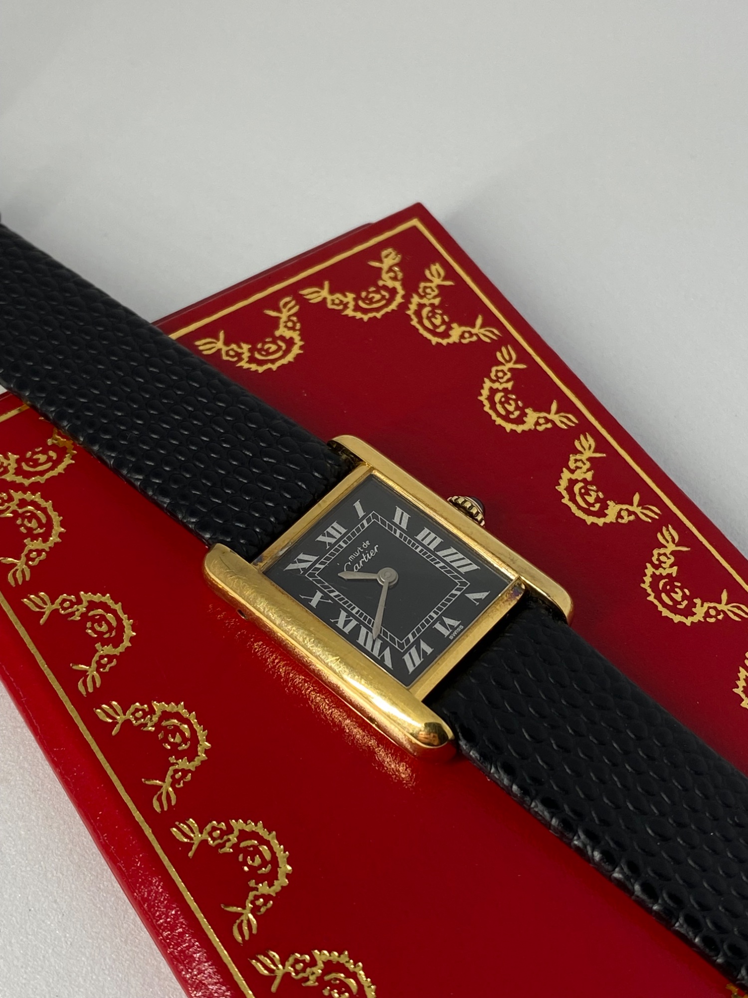 Cartier Must De Tank Wristwatch 18ct Gold Plated Silver Case Manual Winding  view 11