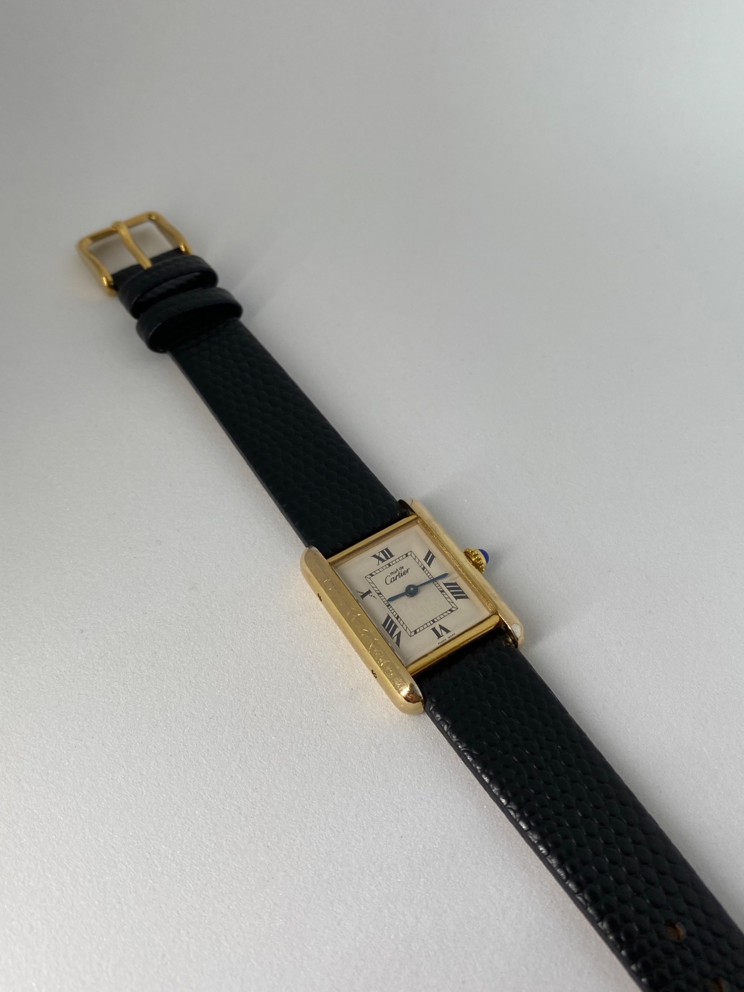 Cartier Must de Tank WristWatch 18ct gold plated silver case quartz movement view 15