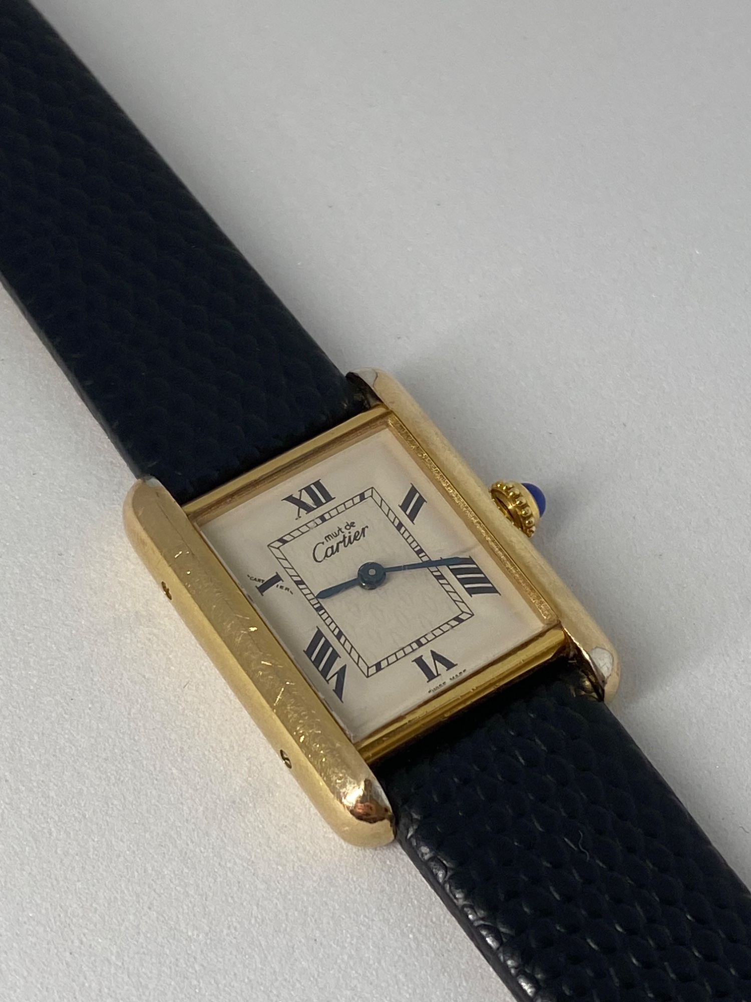 Cartier Must de Tank WristWatch 18ct gold plated silver case quartz movement view 5