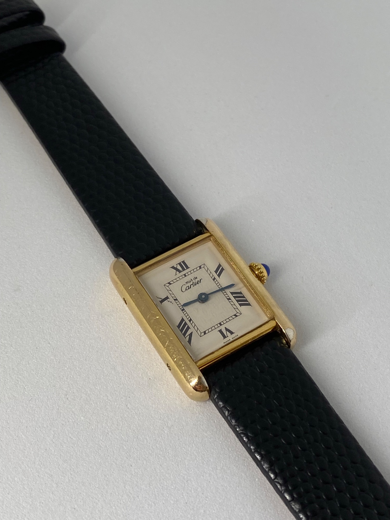 Cartier Must de Tank WristWatch 18ct gold plated silver case quartz movement