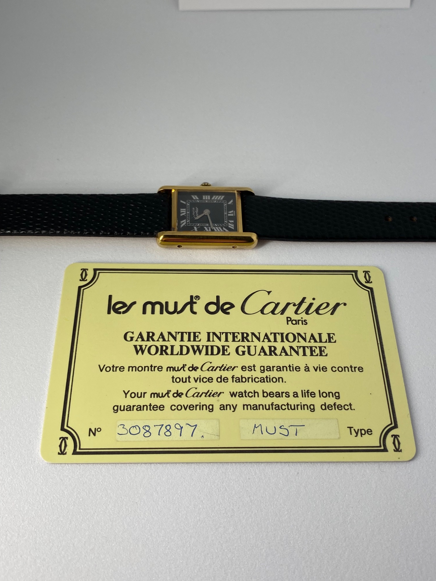 Cartier Must De Tank Wristwatch 18ct Gold Plated Silver Case Manual Winding  view 6