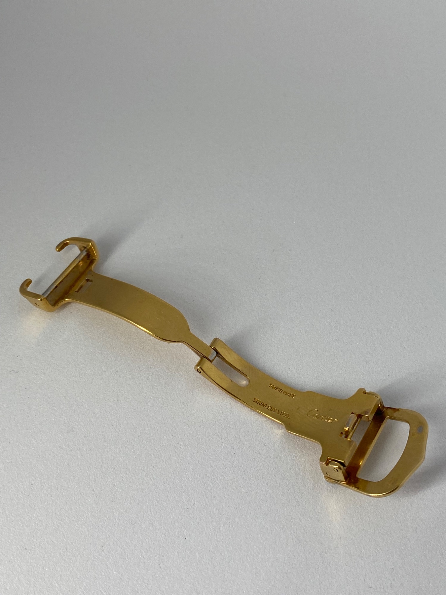 Cartier Stainless Steel 18ct Gold Plated Butterfly Deployment Clasp