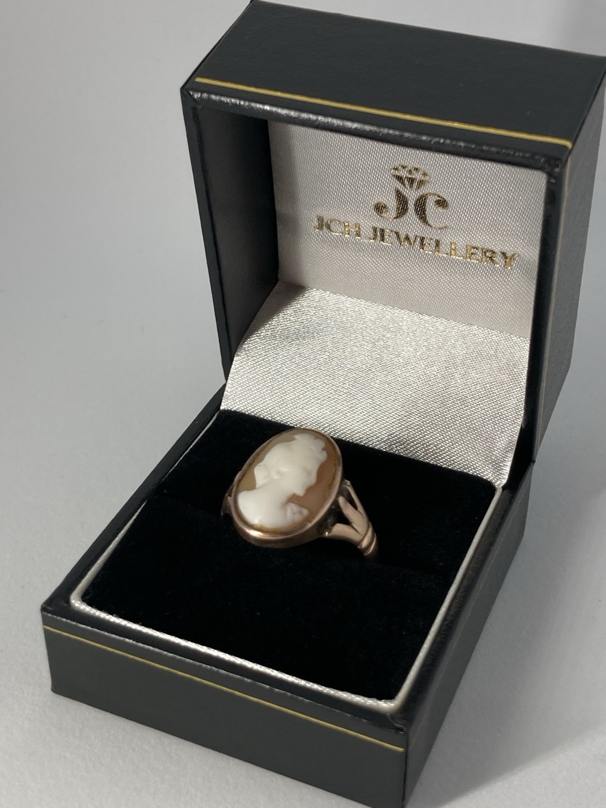 9ct Rose Gold Cameo Ring Orange Stone view 2