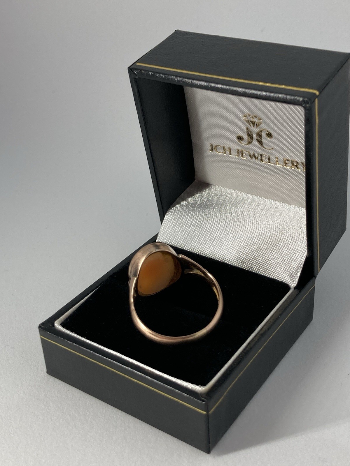 9ct Rose Gold Cameo Ring Orange Stone view 7