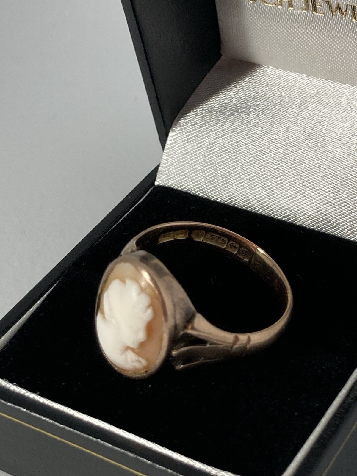 9ct Rose Gold Cameo Ring Orange Stone view 5