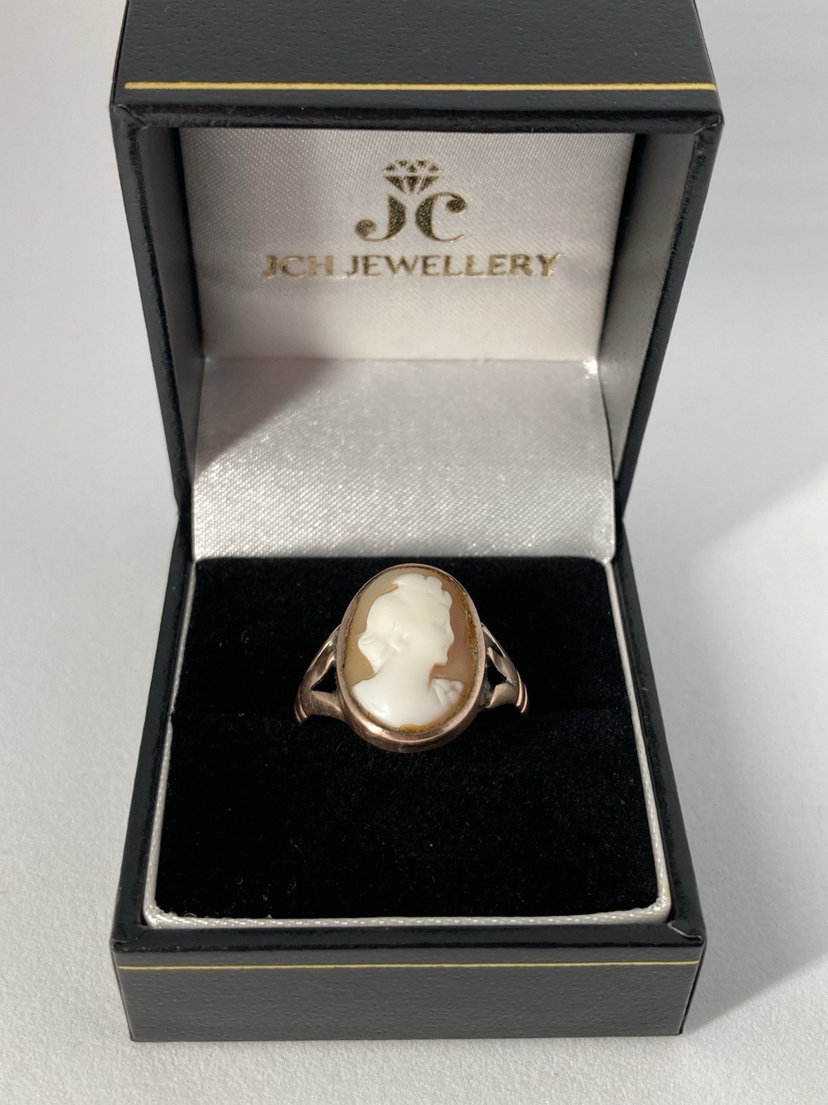 9ct Rose Gold Cameo Ring Orange Stone view 6